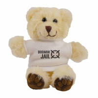 Light beige coloured bear with white cotton t-shirt